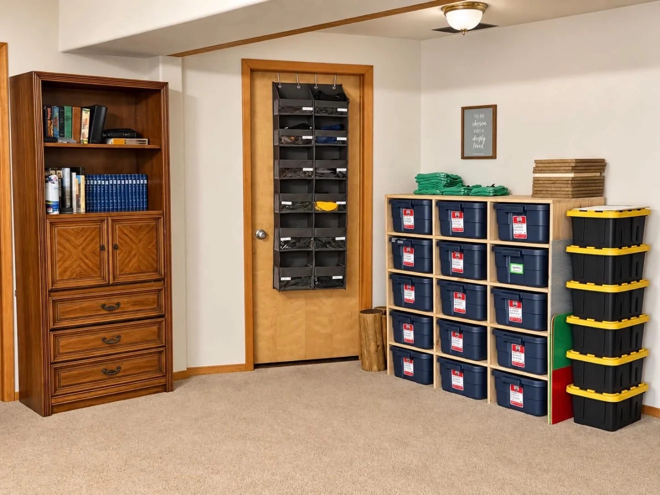 Bookshelves and personal storage cubbies